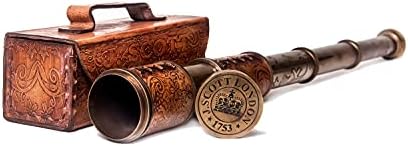 RII Antique Spyglass Pirate Telescope with Leather Case