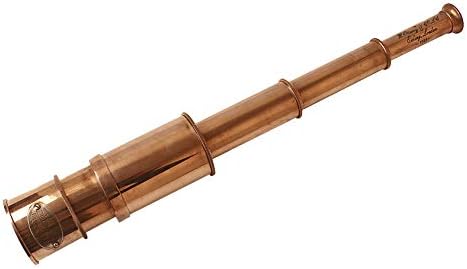 Royal Navy Antique Brass Spyglass Telescope - 20X Magnification Handheld Pirate Scope