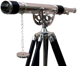 Navirock Antique Brass Telescope with Wooden Tripod