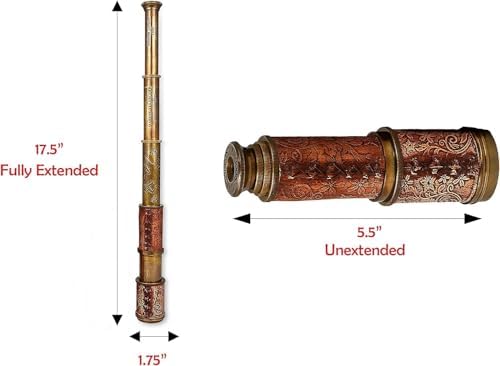 Nishpax Antique Pirate Telescope with Leather Case