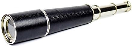 Nautical Pirate Spyglass with Brass Anchor Emblem and Rosewood Box
