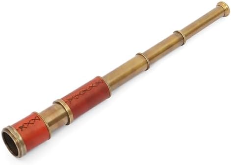 Vintage Brass Spyglass Telescope with Leather Case