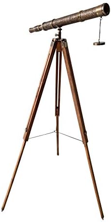 Antique Carved Nautical Floor Standing Telescope