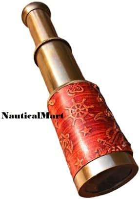 NauticalMart Brass Pirate Telescope with Glass Optics