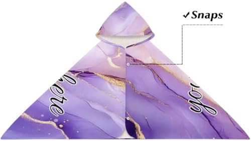 Purple Marble Personalized Kids Beach Towel with Hood