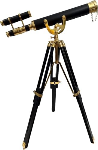 Floor Standing Black Tripod Chrome Finish Telescope