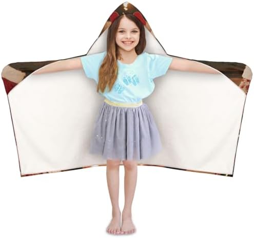 Christmas Fireplace Personalized Kids Hooded Towel for Boys Girls