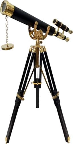 Floor Standing Black Tripod Chrome Finish Telescope