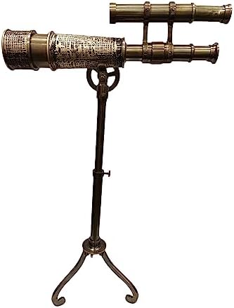Navirock Antique Brass Telescope with Tripod Stand