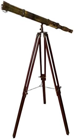 Antique Floor Standing Brass Telescope 52 Inches
