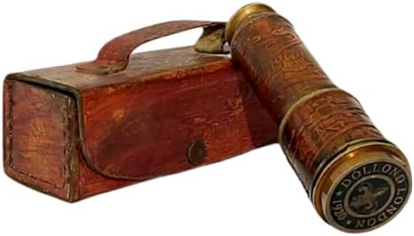 Antique Brass Leather Telescope with Case