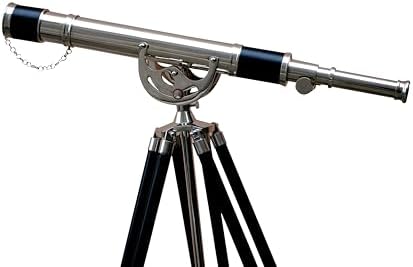 Navirock Antique Brass Telescope with Wooden Tripod