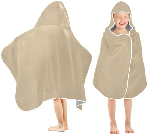 GAIGEO Pale Ocre Kids Hooded Bath Towels