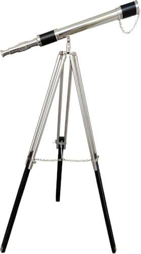 Royal Design Brass Antique Telescope with Retro Black Tripod