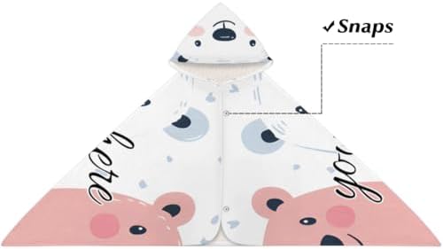 Personalized Cartoon Bear Kids Beach Towel for Boys Girls