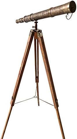 Antique Carved Nautical Floor Standing Telescope