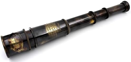 Be Strong and Courageous Engraved Telescope with Wooden Box