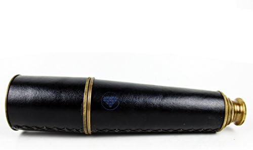 Deluxe Nautical Pirate Boat Brass Spyglass with Optical Zooms and Rosewood Case