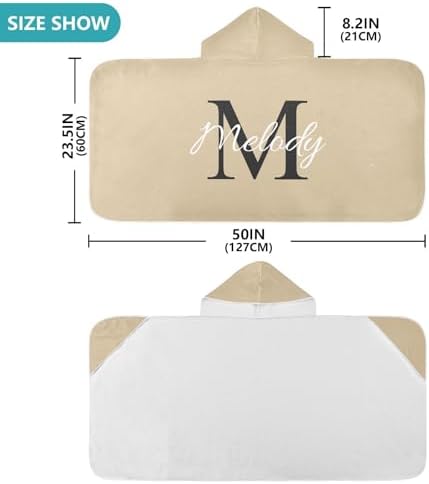 Custom Beige Hooded Kids Beach Towel for Boys Girls