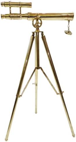 Nautical Shiny Brass Telescope with Stand Decor Showpiece