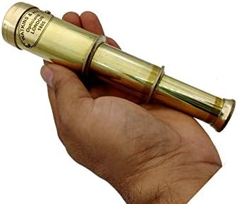 Nautical Brass Spyglass Telescope with Wooden Box