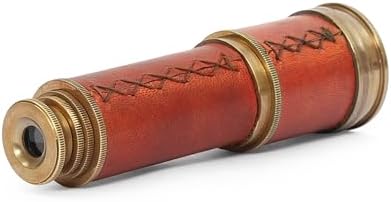 Vintage Brass Spyglass Telescope with Leather Case