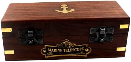 14 Inch Brass Telescope with Engraved Imprints - Pirate Collection Spyglass