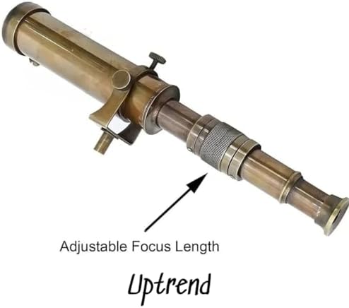 12 Inch Antique Brass Telescope with Wooden Tripod