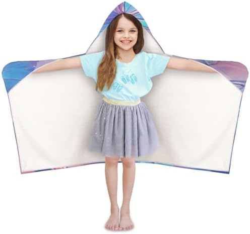 Personalized Kids Hooded Beach Towel with Butterfly Design