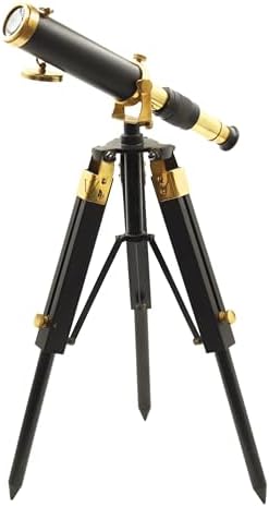 Nautical Desktop Telescope with Brass and Leather Finish