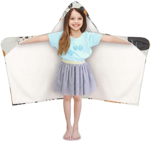 Boho Cats Personalized Kids Beach Towel with Custom Name