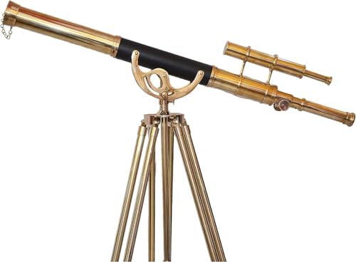 Nautical Brass Tripod Stand 28x Magnification Spyglass Decor