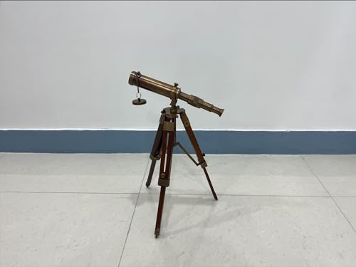 15 Inch Pure Brass Telescope with Wooden Tripod Stand