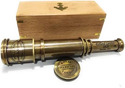 Pirate Brass Telescope with Antique Finish and Lid