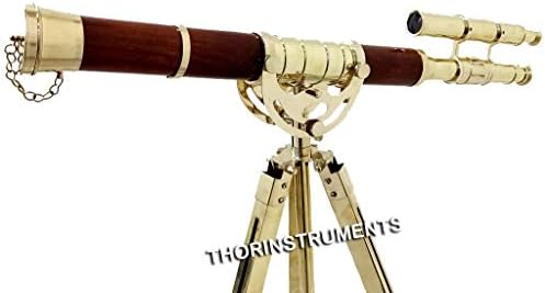 Brass Nautical Telescope With Floor Standing Tripod