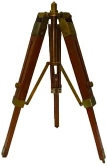 Nautical Handmade Brass Telescope with Wooden Tripod Stand