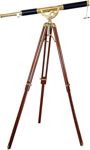 Vintage Shiny Brass Telescope Floor Stand
