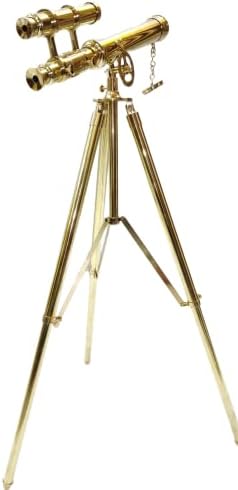 Nautical Shiny Brass Telescope with Stand Decor Showpiece