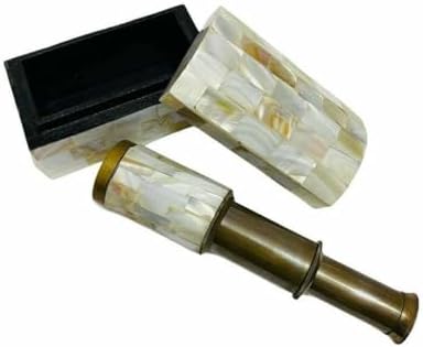 Antique Style Brass Telescope with Wooden Tripod