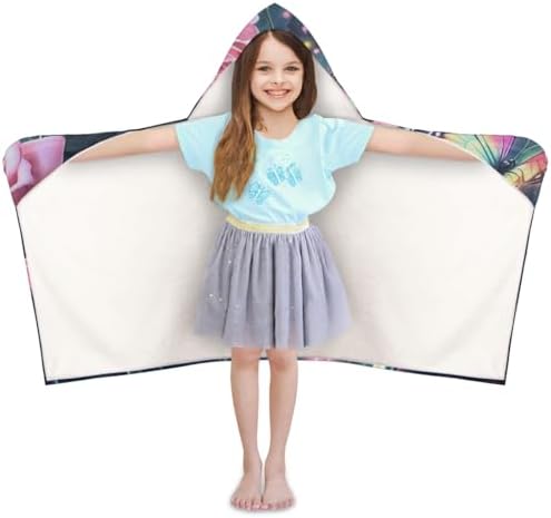 Butterfly Personalized Kids Beach Towel with Hood