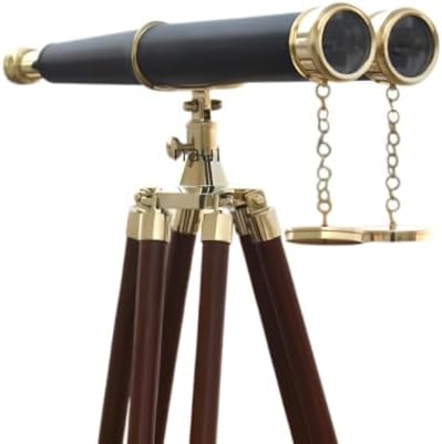 Brass Antique Binoculars with Tripod Nautical Telescope