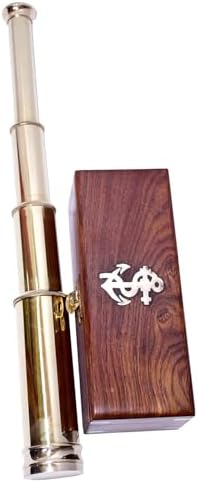 Vintage Brass Telescope with Rosewood Case