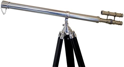 Vintage Brass Telescope with Adjustable Wooden Tripod