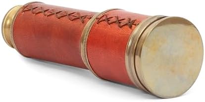 Vintage Brass Spyglass Telescope with Leather Case