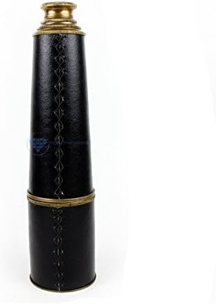 Deluxe Nautical Pirate Boat Brass Spyglass with Optical Zooms and Rosewood Case