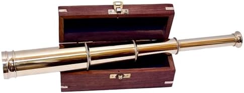 Vintage Brass Telescope with Rosewood Case