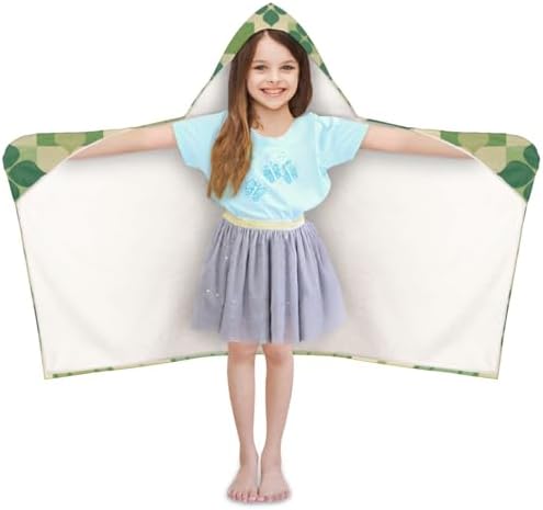 St Patricks Day Buffalo Plaid Clover Shamrock Personalized Kids Beach Towel