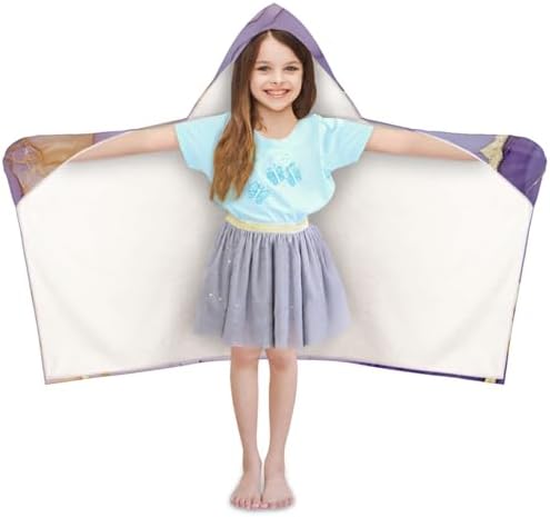 Purple Marble Personalized Kids Beach Towel with Hood 1
