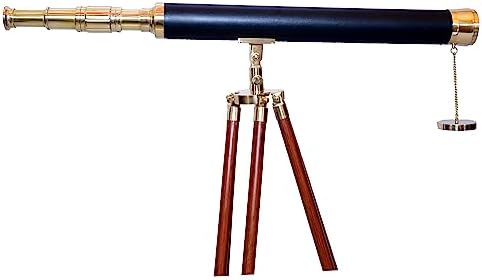 Spyglass Brass Telescope with Wooden Tripod Stand