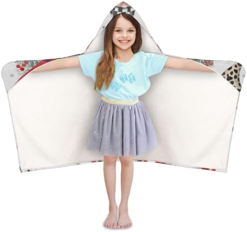Personalized Christmas Gnome Kids Hooded Bath Towel